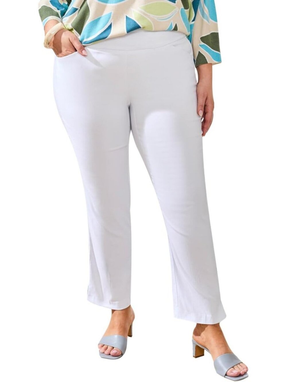 Tribal Women's Pull-on Performance Stretch Slimming Ankle Pant Trousers with
